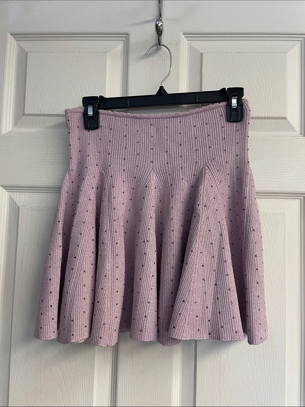 Tea Short Rhinestone Knit Skirt - Picture 4 of 6